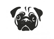 Stickdatei - Mops Silhouette